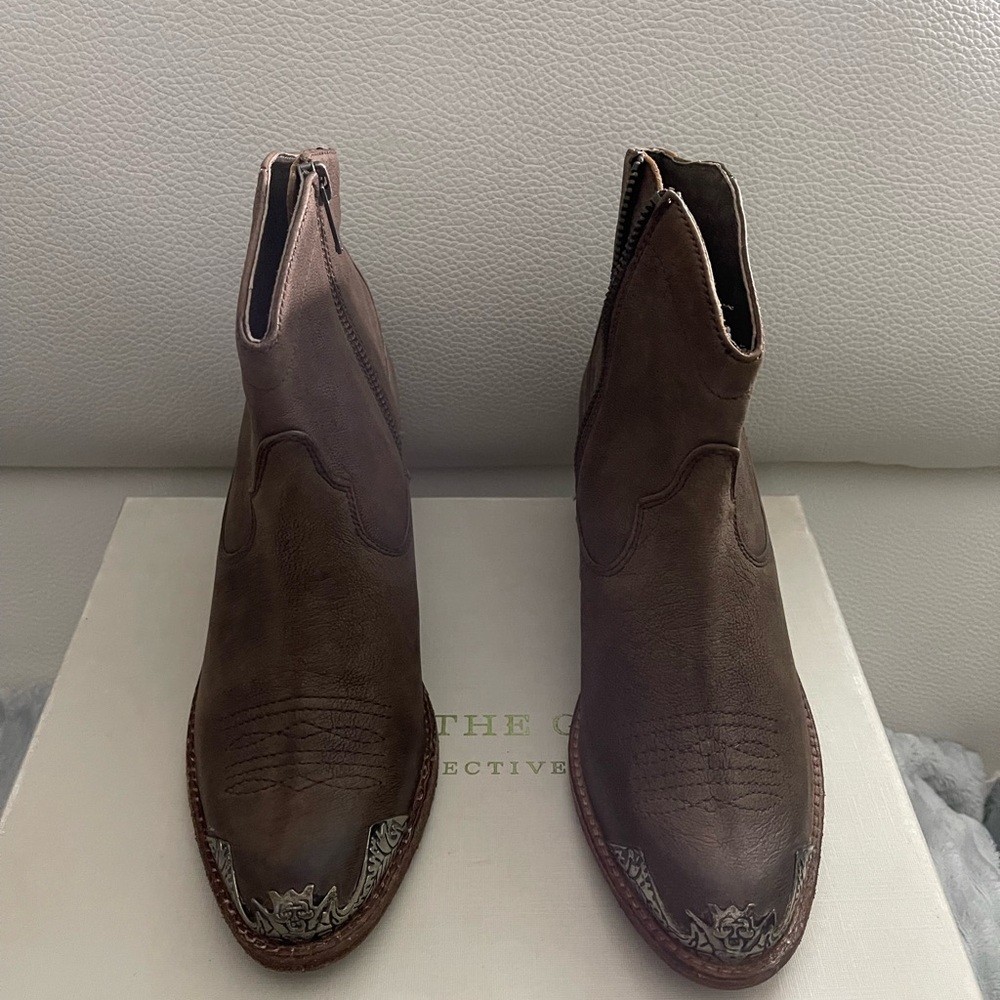 Spell & The Gypsy Collective Brown Leather Cowboy Ankle Boots